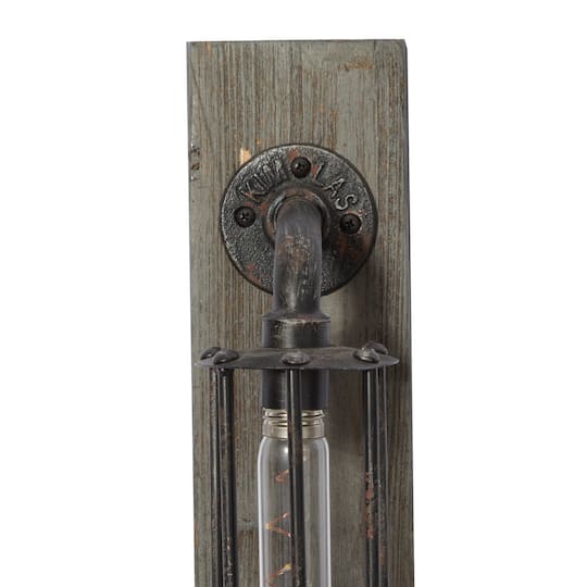 20" Black Iron Industrial LED Wall Sconce